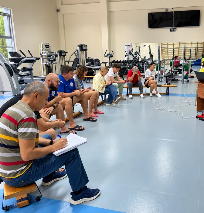 Besprechung im Fitnessstudio